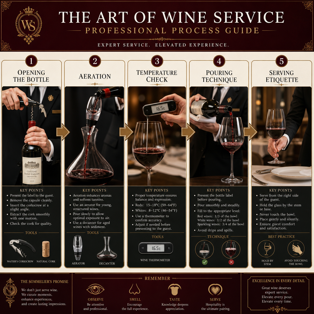 "The Complete Wine Service Guide: From Opening to Serving