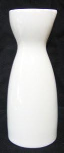JapanBargain Porcelain Sake Carafe, Japanese Style Serving Bottle for Hot and Cold Saké, Microwave and Dishwasher Safe Ceramic Tokkuri for Home and Restaurant Use (6, White, 4 Ounces)