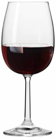 Krosno Red Wine Glasses 390ml - Set of 6 - Pure Collection - Lead-free Crystal Glass - Elegant Design and Timeless Style