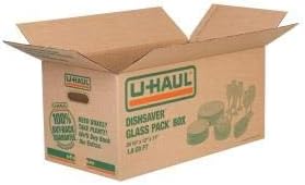 U-Haul Dish Packing Kit – For Dishes and Glassware – Includes 1 Box, 1 Cell Divider Unit, and 32 Assorted Foam Pouches (Value Pack of 2)