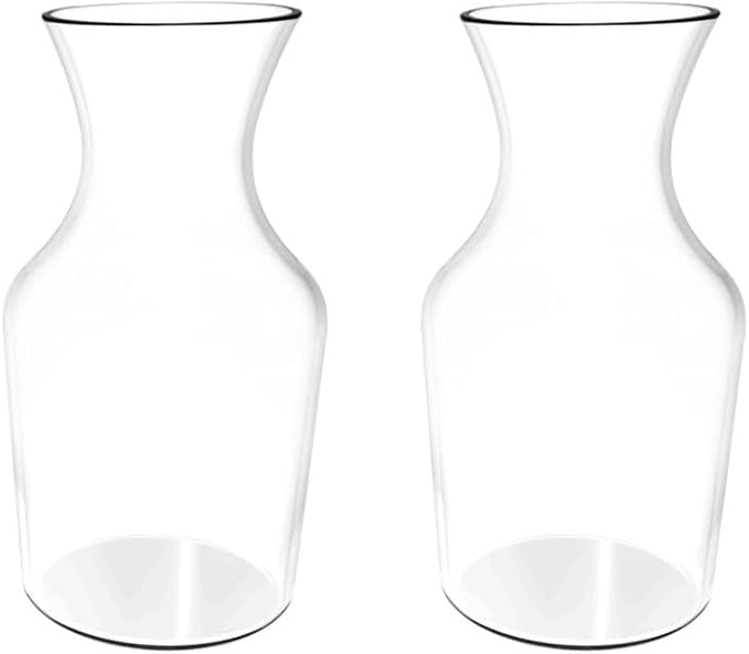 TrueCraftware- 9 oz Wine Decanter Polycarbonate Clear Color Set of 2- Table Service Wine Carafe Small Decanter Wine Aerator Wine Decanter Carafe for Wine Dinner Parties Tastings Bars Restaurants