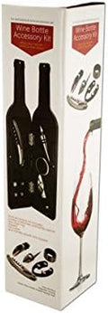 Bulk Buys Wine Bottle Accessory Kit in Bottle-Shaped Case - Pack of 2