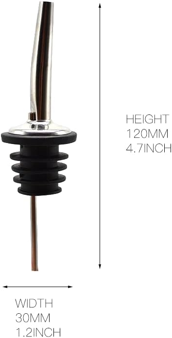 12 Pack Stainless Steel Liquor Bottle Pour Spout Tapered Spout (Free Flow), Speed Pourer for Alcohol, Olive Oil, Wine, Vinegar and Liquid, Suitable for 3/4 inch Bottle Mouth