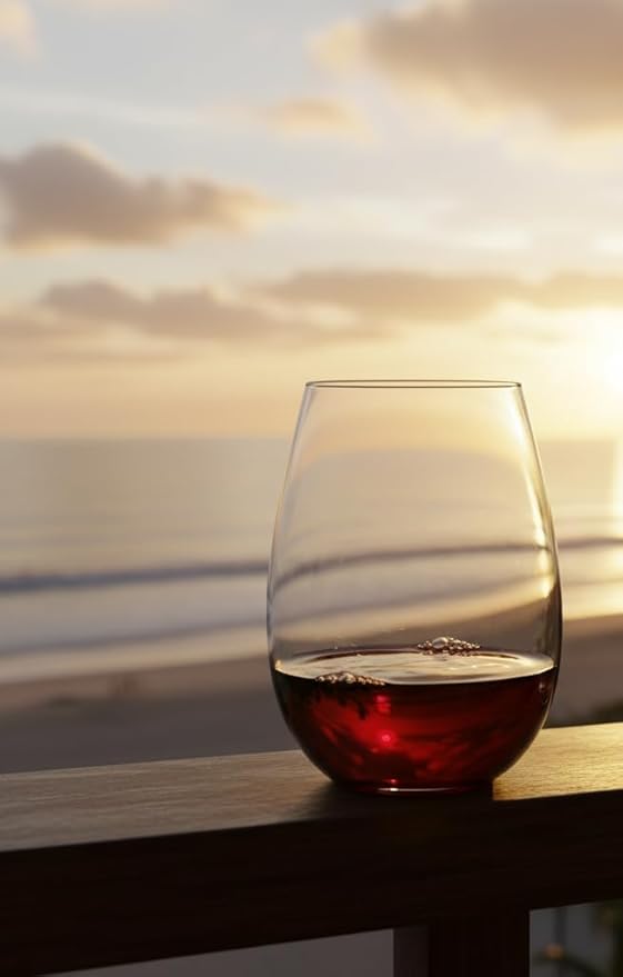 Upgraded Design of Our 2017 New York Times Best Stemless Wine Glass (Sweethome) – Made in Europe – Reinforced Base for Added Stability & Premium Feel, Dishwasher-Safe, Lead-Free, 17 oz. (2)