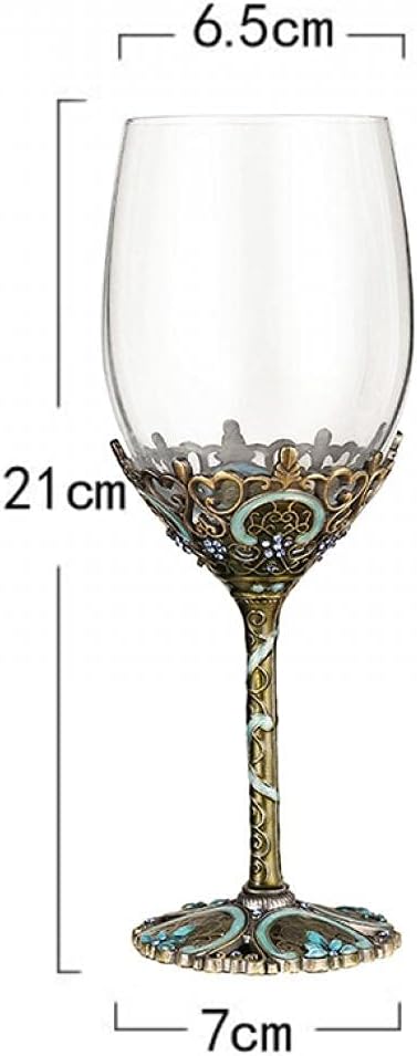 Simcat Handmade Painted Enamel Flower Glass Wine Glasses Transparent Refined Goblet, Stem For Cabernet, Gifts (enamel)