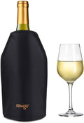 NEWGO Wine Cooler Sleeve Reusable Wine Bottle Cooler Flexible Wine Ice Pack Sleeve Keep Wine Cool and Refreshing for Standard Size Bottles for Red Wine, White Wine & Champagne - Black