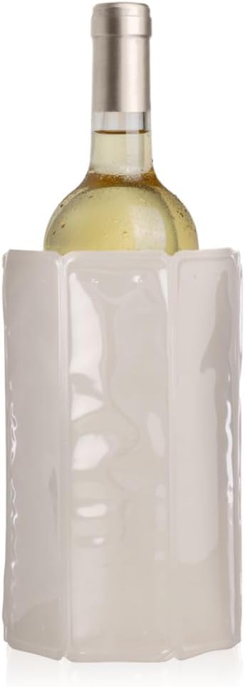 Vacu Vin Wine Cooler Sleeve – Flexible Rapid Wine Bottle Chiller – Reusable Ice Pack Sleeve – Elegant & Portable – Fits 750ml Bottles – Keeps Wine Cold in Minutes Fast, Elegant – Sand