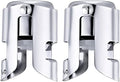 OWO Champagne Bottle Stoppers Stainless Steel, Reusable Champagne Cork & Saver Stopper, Leak Proof Prosecco & Sparkling Wine Plug, Bubble Retention Protection（Silver, 2 Pack）
