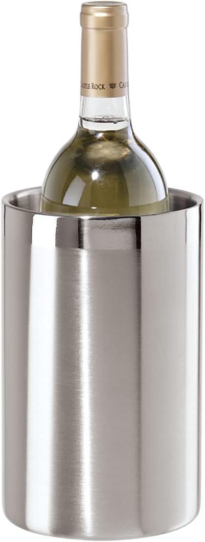 OGGI Stainless Steel Double Wall Wine Cooler - Insulated Tabletop Chiller for White Wine & Champagne, Fits Most Standard Sized Bottles (Pack of 6)