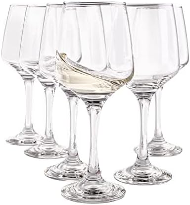 Vikko Wine Glasses, 9.5 Ounce White Red Wine Glasses Set of 6, Lead-Free Premium Crystal Clear Glass, Elegant Style Long Stem Wine Glasses, Great Wedding, Houswarming, Holiday Gift
