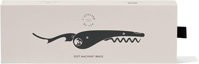 L'Atelier du Vin Soft Machine Brass Sommelier Corkscrew, L 12,5 cm x l 3 cm x h 1,5 cm