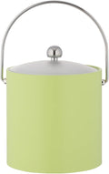 Kraftware Fun Colors - 3qt Ice Bucket with a Chrome Bale Handle, Chrome Astro Knob, and Frosted Acrylic Cover (Light Green)