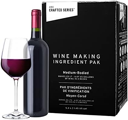 ABC Crafted Series DIY Wine Making Kit | 6 Gallon Wine Kit | Premium Ingredients for DIY Wine Making, Makes 30 Bottles of Wine (Washington State Merlot, Medium-Bodied)