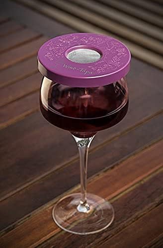 Drinking Glass Covers- Keep Bugs Away from Wine Glasses Outdoors - Use as Cover for Coffee Mugs, Soda Cans, and Drinking Glasses, Set of 4 No Spill Drink Covers (Monaco)