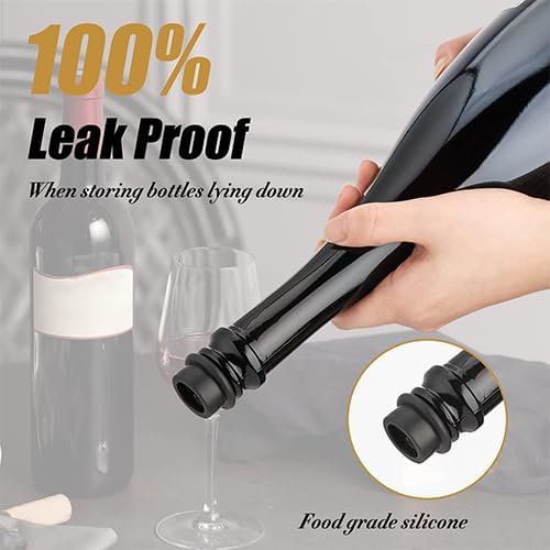 OWO Wine Vacuum Pump and 4 Stopper, Wine Save & Preserver, Reusable Air Remover Pump, Keeps Fresh (Stainless Steel)