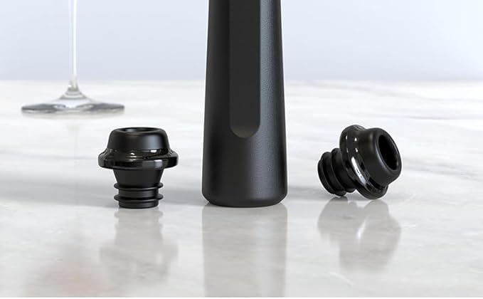 Red wine vacuum preservation pump set (including 4 wine stoppers with date plates) - pump stopper separation design, efficient oxygen pumping, food grade material, essential for wine preservation