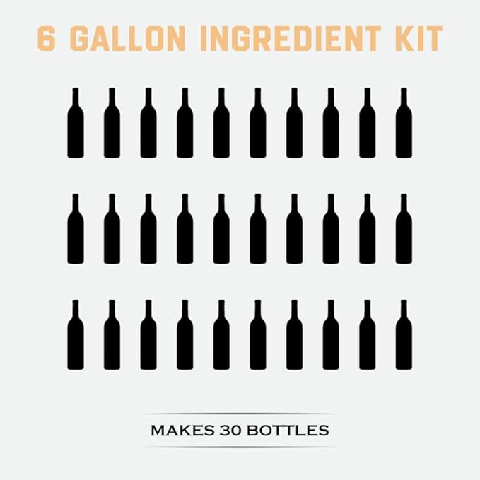 Fontana Washington State Walla Walla Wine Kit | DIY Ingredient Kit - 6 Gallons | Premium Ingredients | Makes 30 Bottles