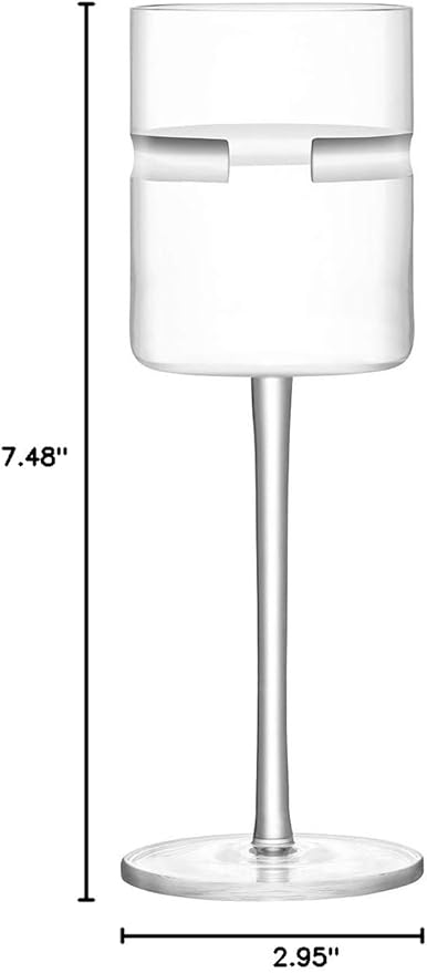 LSA International Horizon, Set of 2 White Wine Glass 8.8 Fl Oz, Clear/Cut, Glass