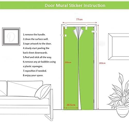 3D Door Stickers Murals Peel and Stick - Jetty to The sea Wallpaper Self-Adhesive Decals Removable PVC Waterproof Poster for Bedroom Living Room Decoration 35.4"x78.7"