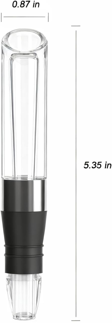 D&Slifei Wine Aerator Pourer and Decanter Spout Quickly Enhance Flavors and Aroma, Clear and Stainless Steel Design, Easy to Use and Clean