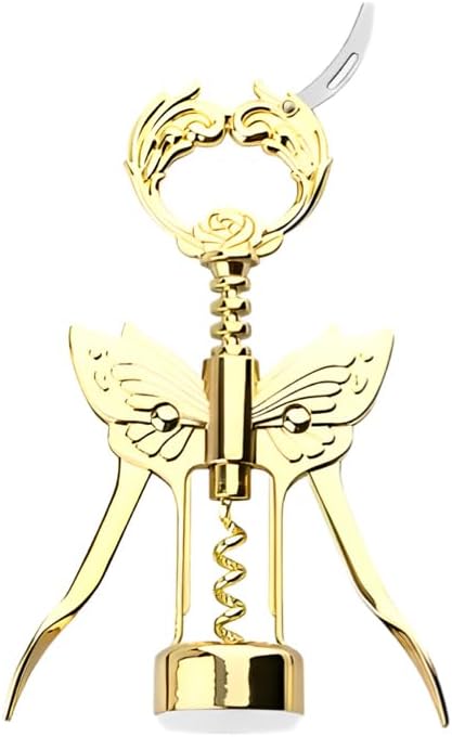 ELEGANTZ Luxury Multifunctional Wine Bottle Opener with Foil Cutter, Beer Opener, Butterfly Design - Heavy Duty Zinc Alloy, Chrome Plating - Gift for Wine Lovers