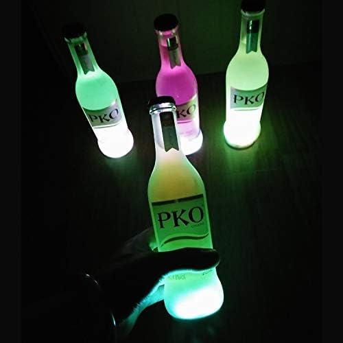 12Pcs LED Coaster, LED Sticker Lights, LED Bottle Lights Cup Holder Lights for Wine Liquor Bottle, Bottle Sparklers for Champagne, Party, Bar, Colorful