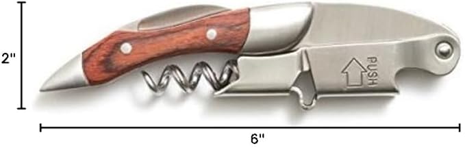 Prestige Waiters Corkscrew By Coutale Sommelier - Rosewood - Handmade and Sustainable Pinewood Crate - French Patented Spring-Loaded Double Lever Wine Bottle Opener for Bartenders and Gifts