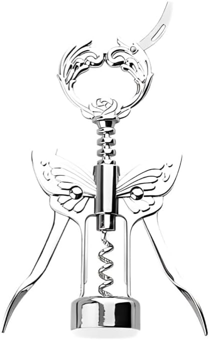 ELEGANTZ Luxury Multifunctional Wine Bottle Opener with Foil Cutter, Beer Opener, Butterfly Design - Heavy Duty Zinc Alloy, Chrome Plating - Gift for Wine Lovers