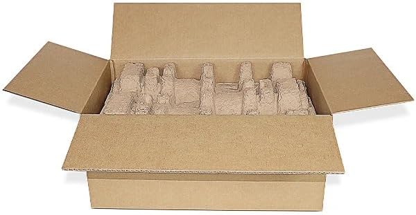 Six (6) Bottle Wine Shippers Kit - 3 Pulp Shipping Trays and 1 Outer Shipping Box - (Pack of 10 Kits)