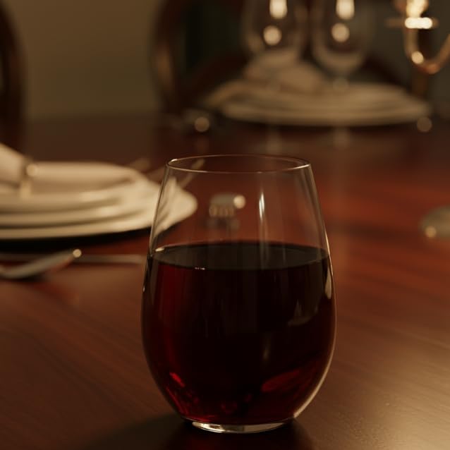 Set of 8 European-Made Stemless Wine Glasses | Named New York Times Best Stemless Glass of 2017 | 17 FL Oz. | 100% Lead-Free Crystal | Thin | Dishwasher-Safe | Gift Idea | Perfect for Everyday Use