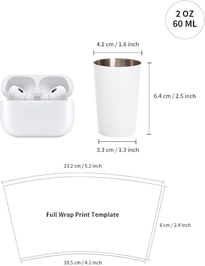 PYD Life 12 Pack 2 OZ Sublimation Shot Mugs Tumblers Blanks Bulk White Mini Wine Tumbler Stainless Steel Tumblers Cups without Lid and Straw for Sublimation Oven Printing