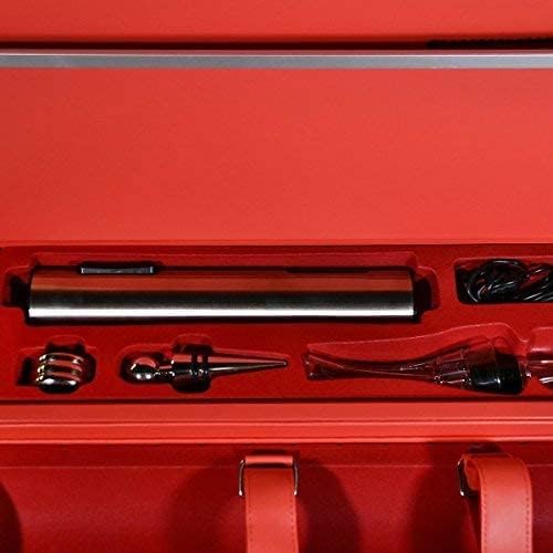 The Luxe Wine Box Set and Accessories Wooden and Leather Luxury Wine Set with Cordless Electric Wine Opener, Wine Aerator - Pourer, Stopper, Drop Ring and Preserver