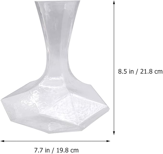 MAGICLULU Creative Glass Wine Decanter Handheld Large Geometric Diamond Design Quick Aerator Suitable for Home Dining and Restaurant Use