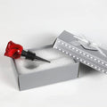 Crystal Wine Bottle Stopper, Gift Boxed, Reusable Stainless Steel (Red Rose)