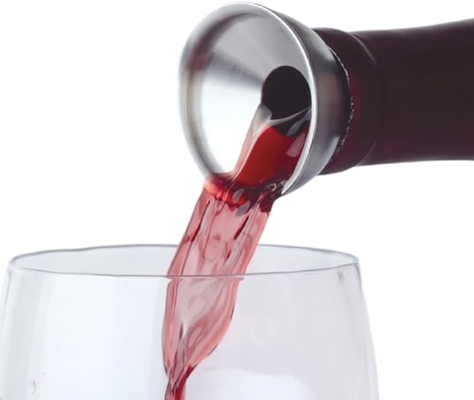 Brushed Stainless Steel Chrome Finish Design Bottle Dripless Pourer