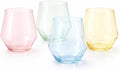 Oojami 40 Pack Diamond Plastic Wine Glasses 12oz Stemless Disposable Wine Cups - Shatterproof Unbreakable Reusable Recyclable BPA-Free Champagne Cocktail Whiskey for Parties, Weddings, Birthday