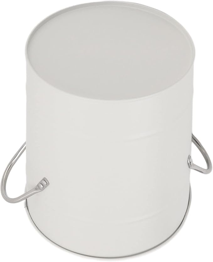 Round Ice Bucket with Ice Shovel, Bar Ice Tub Beer Chiller Bin, Double Wall Galvanized Sheet and Plastic Wine Storage Tub with Handle and Lid for Home Bar Party Use (White)