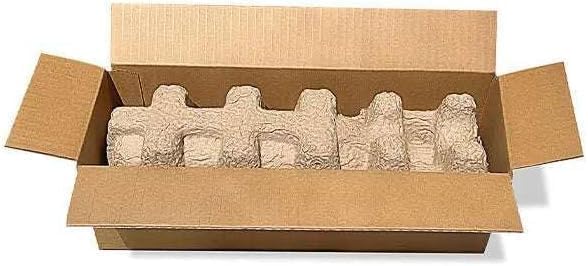 Single (1) Bottle Wine Shippers Kit - 1 Clamshell Style Pulp Shipper and 1 Outer Shipping Box (Pack of 3 Kits)