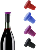 4 Pack Wine Stoppers Sealer Leak Proof Reusable Silicone Corks Beverage Bottle Top Cap Seals Saver for Keeping Fresh Champagne Beer Bordeaux Liquor Bottles Whisky Olive Oil Vinegar Wine Fridge