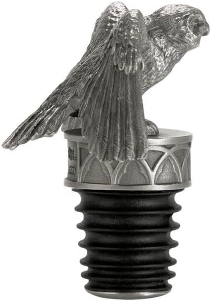 Royal Selangor Pewter Hedwig Wine Stopper - Harry Potter Collection Reusable Silicone Bottle Plug/Cork/Preserver Gift for Christmas