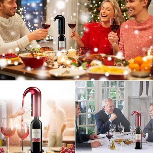 Electric Wine Aerator,Wine dispenser,Aeration and Decanter Wine Pourer,Red White Wine Accessories,Father's Day Wine Gifts for Men-Black