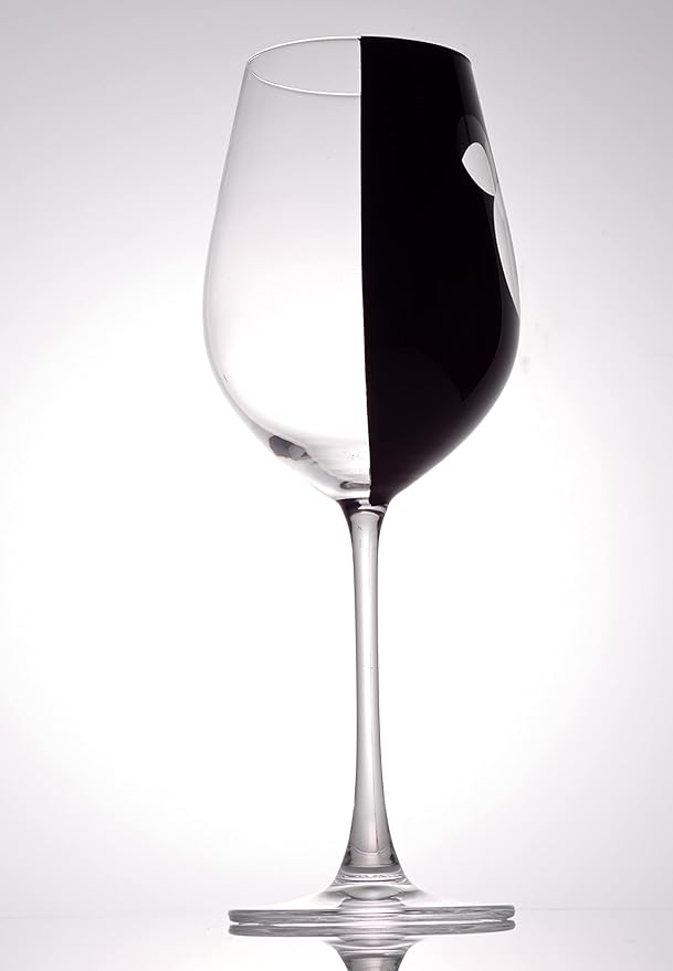 JoyJolt Disney Luxury Mickey Mouse Stemmed White Wine Glasses. European Crystal Wine Glasses Set of 2 Drinking Glasses. Xmas Disney Stuff, Gifts and Cups. 16oz Black Wine Glass, Disney Wine Glass