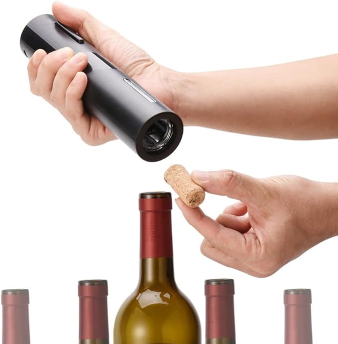Battery Operated Wine Bottle Openers, Electric Wine Opener with Foil Cutter, One-click Button Reusable Automatic Wine Corkscrew Remover for Wine Lovers Gift Home Kitchen Party Bar Wedding