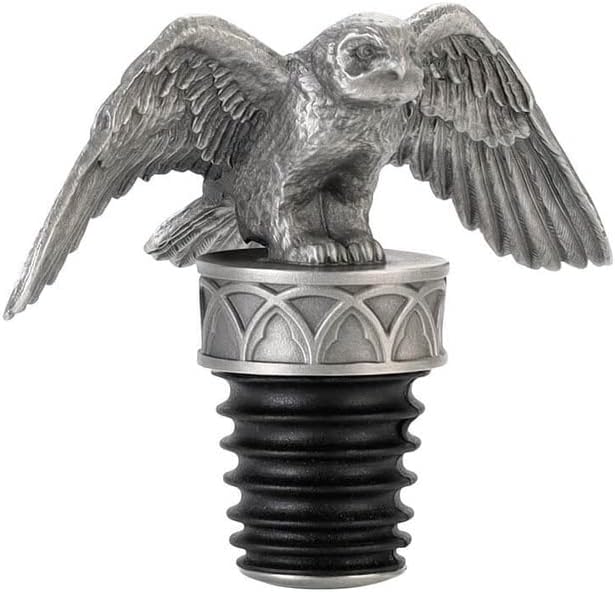 Royal Selangor Pewter Hedwig Wine Stopper - Harry Potter Collection Reusable Silicone Bottle Plug/Cork/Preserver Gift for Christmas