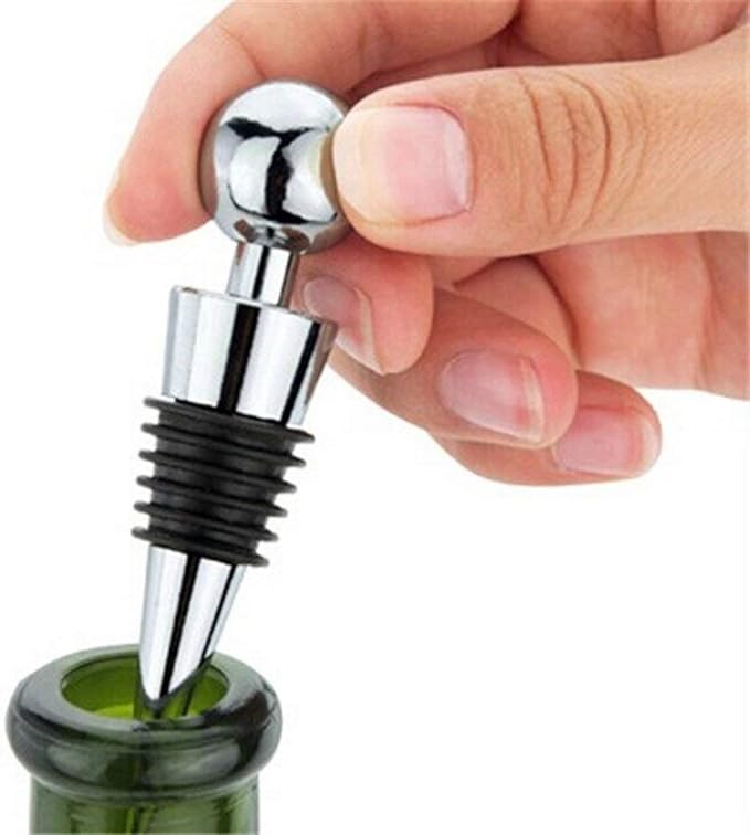 Upraded 2 in 1 Wing Corkscrew with One Pack Wine Bottle Stopper,Multifunctional Corkscrew Wine Cork Opener Bottler Opener Remover for Home, Kitchen,Restaurant,Party and as Gift,Silver