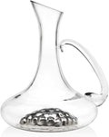 Godinger Vintage Mouth-blown 47 Oz. Handmade Crystal No-spill Wine Carafe Decanter Jug With Platinum Accent