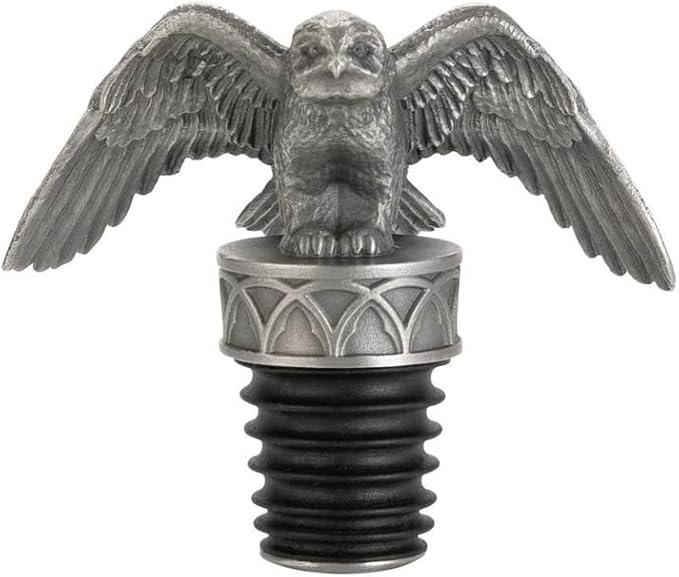 Royal Selangor Pewter Hedwig Wine Stopper - Harry Potter Collection Reusable Silicone Bottle Plug/Cork/Preserver Gift for Christmas
