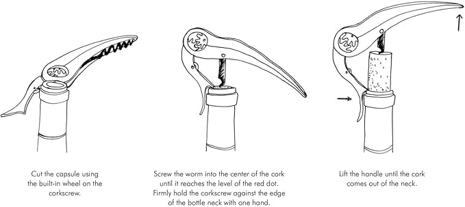 L'Atelier du Vin Soft Machine Brass Sommelier Corkscrew, L 12,5 cm x l 3 cm x h 1,5 cm