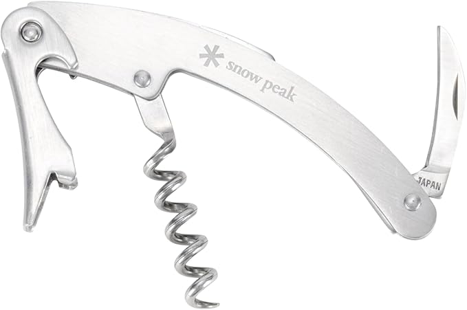 Snow Peak Stainless Steel Wine Tool, Sommelier Knife Corkscrew, Lightweight, Polished, Durable, 1 Count