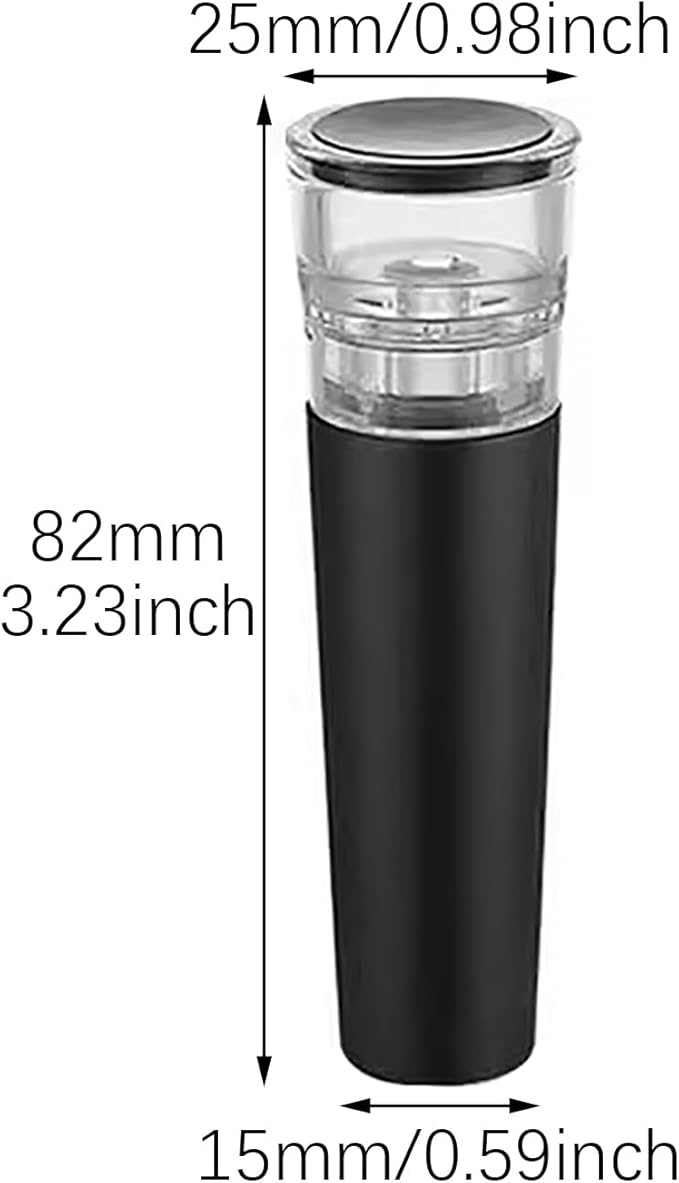 RLECS 5PCS 82x25x15mm Plastic Vacuum Wine Stopper Saver Pump Food Safe Silicone Cap Suitable for Standard Wine Bottle
